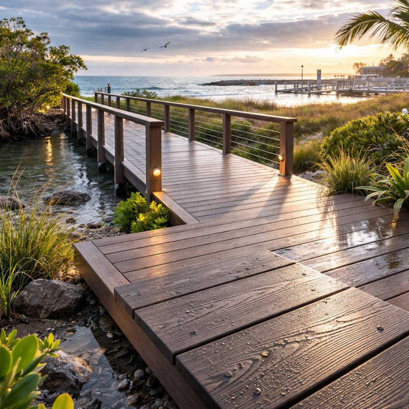 deck costero en madera plastica